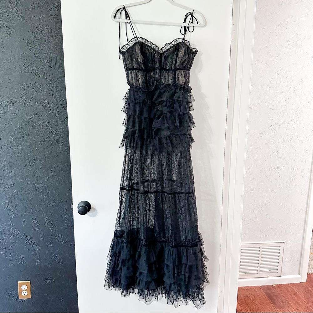 For Love & Lemons Jourdan Maxi Dress Black Size Small - Picture 5 of 13